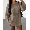 image:imageZESICA Womens 2026 Fall Oversized Chunky Cable Knit Tunic SweatersKhaki