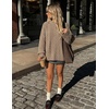 image:imageZESICA Womens 2026 Fall Oversized Chunky Cable Knit Tunic SweatersKhaki