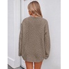 image:imageZESICA Womens 2026 Fall Oversized Chunky Cable Knit Tunic SweatersKhaki