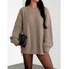 image:imageZESICA Womens 2026 Fall Oversized Chunky Cable Knit Tunic SweatersKhaki
