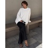 image:imageZESICA Womens 2026 Fall Oversized Chunky Cable Knit Tunic SweatersWhite