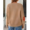 image:imageZESICA Womens 2026 Spring Floral Cardigan Sweaters Casual Long Sleeve Open Front Button Down V Neck Knit SweaterKhaki
