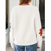 image:imageZESICA Womens 2026 Spring Floral Cardigan Sweaters Casual Long Sleeve Open Front Button Down V Neck Knit SweaterWhite