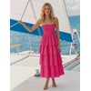 image:imageZESICA Womens 2026 Summer Boho Strapless Maxi DressesHot Pink