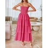 image:imageZESICA Womens 2026 Summer Boho Strapless Maxi DressesHot Pink