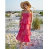 image:imageZESICA Womens 2026 Summer Boho Strapless Maxi DressesHot Pink