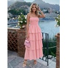 image:imageZESICA Womens 2026 Summer Boho Strapless Maxi DressesPink