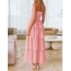 image:imageZESICA Womens 2026 Summer Boho Strapless Maxi DressesPink