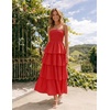 image:imageZESICA Womens 2026 Summer Boho Strapless Maxi DressesRed