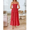 image:imageZESICA Womens 2026 Summer Boho Strapless Maxi DressesRed