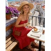 image:imageZESICA Womens 2026 Summer Boho Strapless Maxi DressesRed