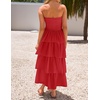 image:imageZESICA Womens 2026 Summer Boho Strapless Maxi DressesRed