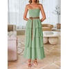 image:imageZESICA Womens 2026 Summer Boho Strapless Maxi DressesSage