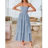 image:imageZESICA Womens 2026 Summer Boho Strapless Maxi DressesSky