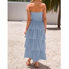 image:imageZESICA Womens 2026 Summer Boho Strapless Maxi DressesSky