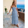 image:imageZESICA Womens 2026 Summer Boho Strapless Maxi DressesSky