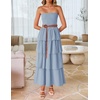 image:imageZESICA Womens 2026 Summer Boho Strapless Maxi DressesSky