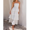 image:imageZESICA Womens 2026 Summer Boho Strapless Maxi DressesWhite