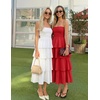 image:imageZESICA Womens 2026 Summer Boho Strapless Maxi DressesWhite