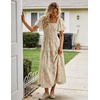 image:imageZESICA Womens 2026 Summer Boho Wedding Guest Midi DressesApricot
