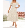 image:imageZESICA Womens 2026 Summer Boho Wedding Guest Midi DressesApricot