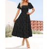image:imageZESICA Womens 2026 Summer Boho Wedding Guest Midi DressesBlack