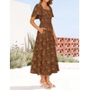 image:imageZESICA Womens 2026 Summer Boho Wedding Guest Midi DressesCaramel