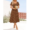 image:imageZESICA Womens 2026 Summer Boho Wedding Guest Midi DressesCaramel