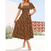 image:imageZESICA Womens 2026 Summer Boho Wedding Guest Midi DressesCaramel