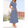 image:imageZESICA Womens 2026 Summer Boho Wedding Guest Midi DressesDustyblue