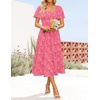 image:imageZESICA Womens 2026 Summer Boho Wedding Guest Midi DressesHotpink