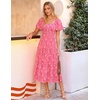 image:imageZESICA Womens 2026 Summer Boho Wedding Guest Midi DressesHotpink