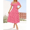 image:imageZESICA Womens 2026 Summer Boho Wedding Guest Midi DressesHotpink