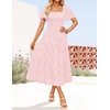 image:imageZESICA Womens 2026 Summer Boho Wedding Guest Midi DressesLight Pink