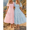 image:imageZESICA Womens 2026 Summer Boho Wedding Guest Midi DressesLight Pink