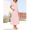 image:imageZESICA Womens 2026 Summer Boho Wedding Guest Midi DressesLight Pink
