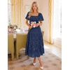 image:imageZESICA Womens 2026 Summer Boho Wedding Guest Midi DressesNavy