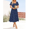 image:imageZESICA Womens 2026 Summer Boho Wedding Guest Midi DressesNavy