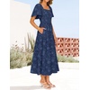 image:imageZESICA Womens 2026 Summer Boho Wedding Guest Midi DressesNavy