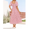 image:imageZESICA Womens 2026 Summer Boho Wedding Guest Midi DressesPink