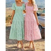 image:imageZESICA Womens 2026 Summer Boho Wedding Guest Midi DressesSage