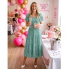 image:imageZESICA Womens 2026 Summer Boho Wedding Guest Midi DressesTeal