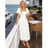 image:imageZESICA Womens 2026 Summer Boho Wedding Guest Midi DressesWhite