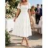image:imageZESICA Womens 2026 Summer Boho Wedding Guest Midi DressesWhite