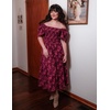 image:imageZESICA Womens 2026 Summer Boho Wedding Guest Midi DressesWine