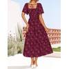 image:imageZESICA Womens 2026 Summer Boho Wedding Guest Midi DressesWine