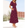 image:imageZESICA Womens 2026 Summer Boho Wedding Guest Midi DressesWine