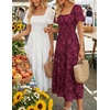 image:imageZESICA Womens 2026 Summer Boho Wedding Guest Midi DressesWine