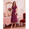 image:imageZESICA Womens 2026 Summer Boho Wedding Guest Midi DressesWine