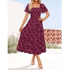 image:imageZESICA Womens 2026 Summer Boho Wedding Guest Midi DressesWine